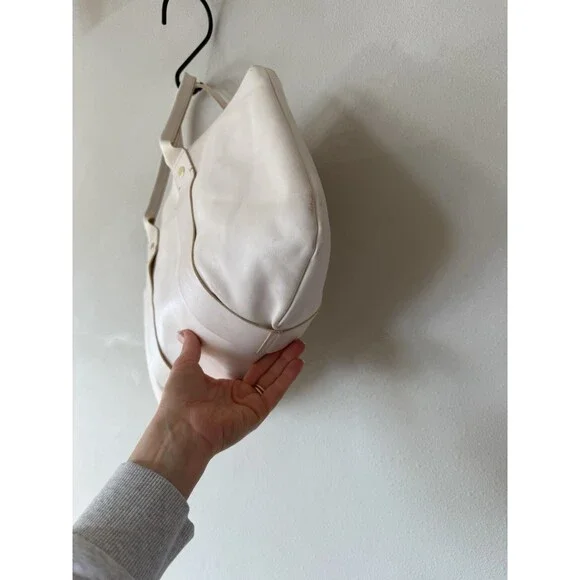 Clare V. Vivier La Tropezienne White Leather Shopper Tote Laptop Work Bag Troupe - Picture 6 of 12